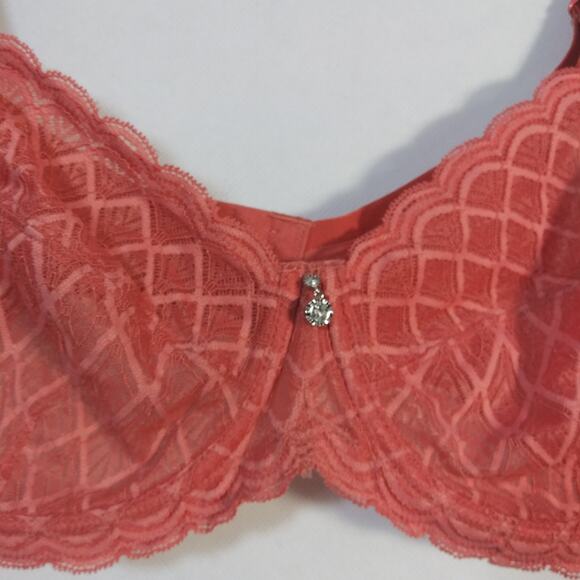 HSIA Coral Unlined Underwire Lace Bra Size 36D - Picture 4 of 7